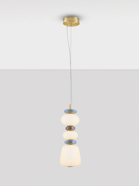 Nova Luce LED Pendelleuchte Palo dimmbar 20W warmweiss 3000K Mehrfarbig Glas Metall Ø17cm 9009204
