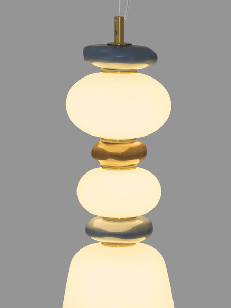 Nova Luce LED Pendelleuchte Palo dimmbar 20W warmweiss 3000K Mehrfarbig Glas Metall Ø17cm 9009204