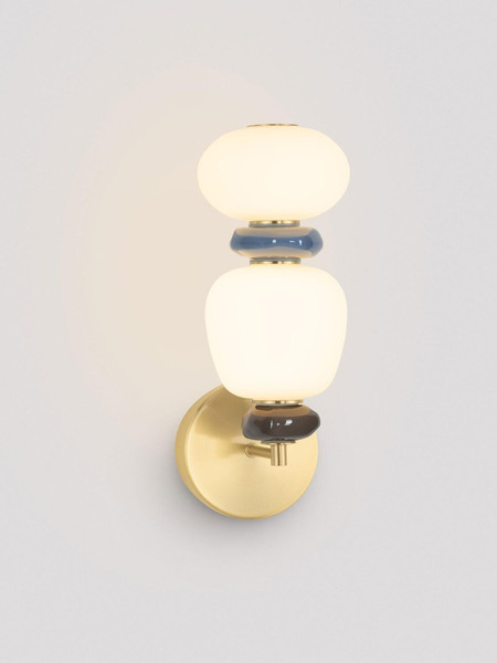 Nova Luce LED Wandleuchte Palo dimmbar 12W warmweiss 3000K Mehrfarbig Glas Metall 40,5x23cm 9009206
