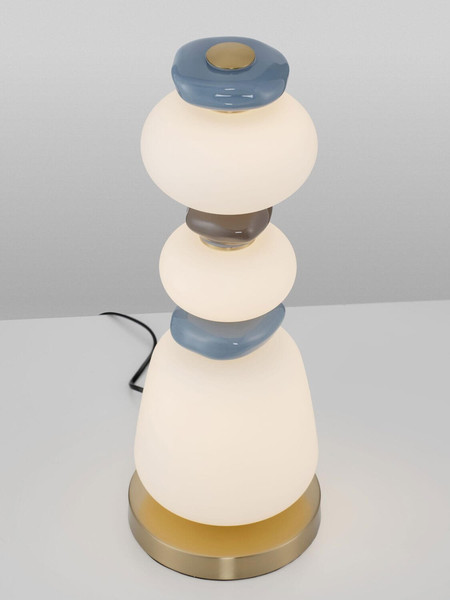 Nova Luce LED Tischleuchte Palo dimmbar 23W warmweiss 3000K Mehrfarbig Glas Metall Ø18cm 9009207