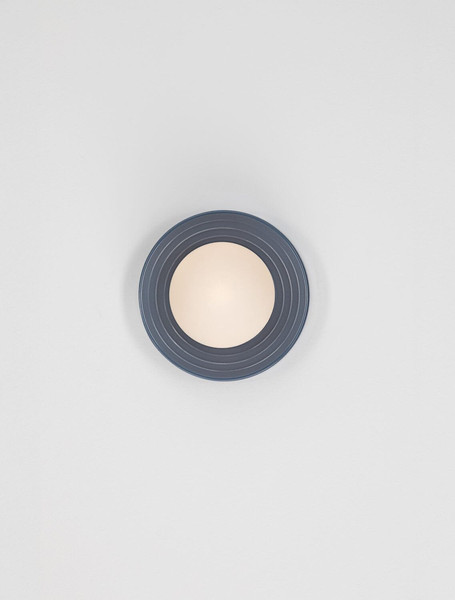 Nova Luce Wandleuchte Orbique G9 Graublau Opal Glas Keramik Ø16cm 9009213