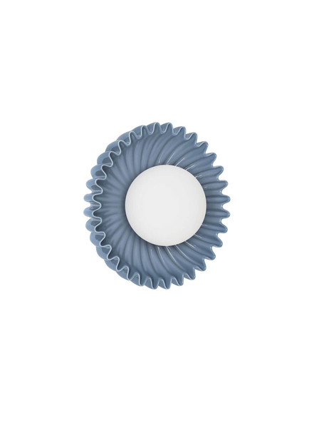 Nova Luce Wandleuchte Petel G9 Graublau Opal Glas Keramik Ø23,5cm 9009219