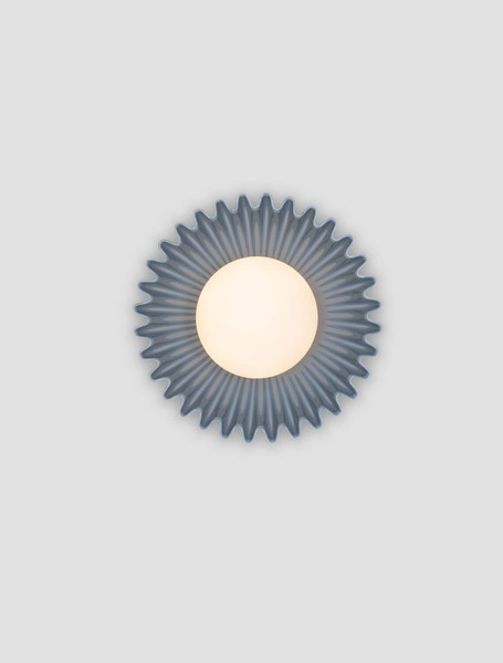 Nova Luce Wandleuchte Petel G9 Graublau Opal Glas Keramik Ø23,5cm 9009219