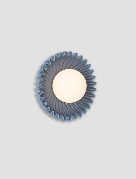Nova Luce Wandleuchte Petel G9 Graublau Opal Glas Keramik Ø23,5cm 9009219