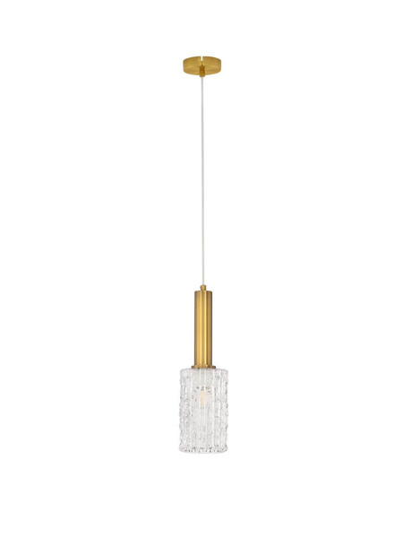 Nova Luce Pendelleuchte Certa E27 Klar Messinggold Glas Metall Ø12,5cm 9009273