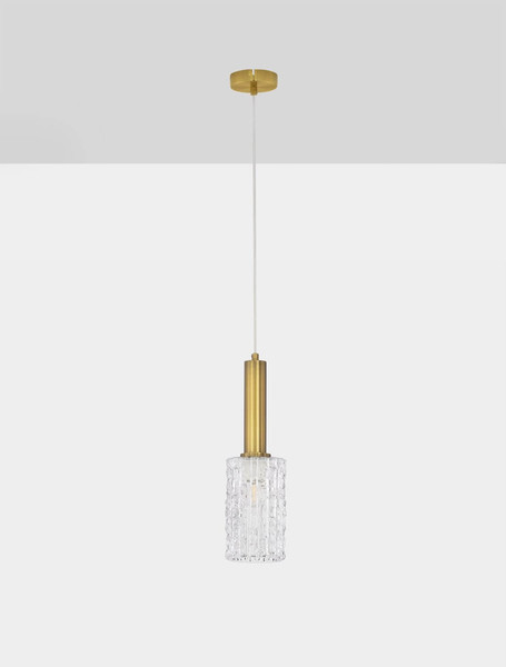 Nova Luce Pendelleuchte Certa E27 Klar Messinggold Glas Metall Ø12,5cm 9009273