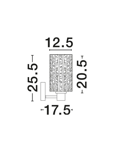 Nova Luce Wandleuchte Certa E27 Klar Messinggold Glas Metall 25,5x17,5cm 9009277