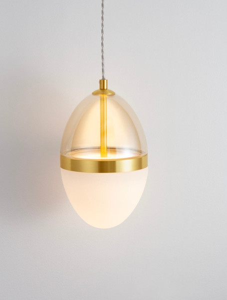 Nova Luce LED Pendelleuchte Egna 20W warmweiss 3000K Cognac Gold Opal Glas Metall Ø15cm 9009278