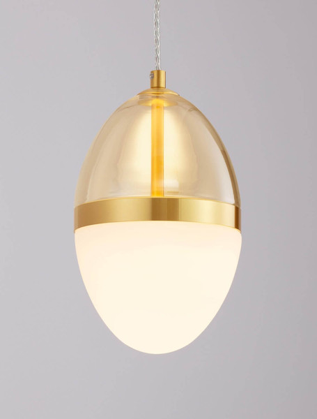 Nova Luce LED Pendelleuchte Egna 20W warmweiss 3000K Cognac Gold Opal Glas Metall Ø15cm 9009278