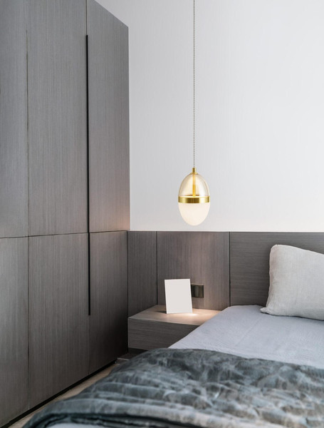 Nova Luce LED Pendelleuchte Egna 13W warmweiss 3000K Cognac Gold Opal Glas Metall Ø12cm 9009279
