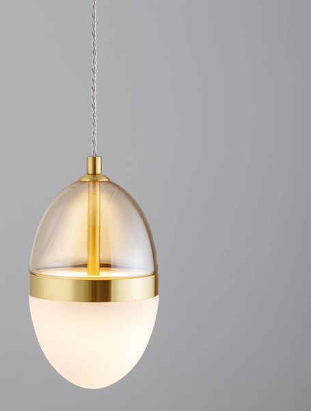 Nova Luce LED Pendelleuchte Egna 13W warmweiss 3000K Cognac Gold Opal Glas Metall Ø12cm 9009279