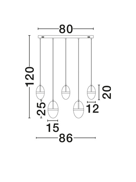 Nova Luce LED Pendelleuchte Egna 58W warmweiss 3000K Cognac Gold Opal Glas Metall 86x15cm 9009281