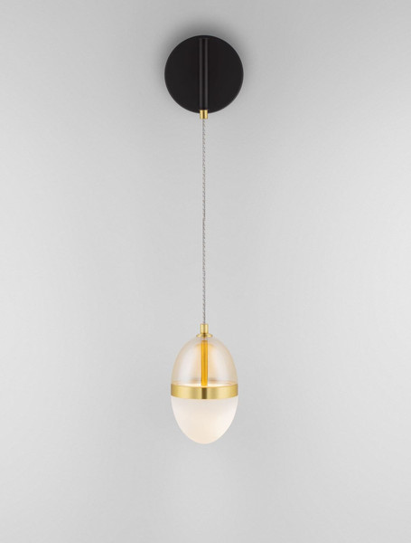 Nova Luce LED Wandleuchte Egna 13W warmweiss 3000K Cognac Gold Opal Glas Metall 48x12cm 9009282