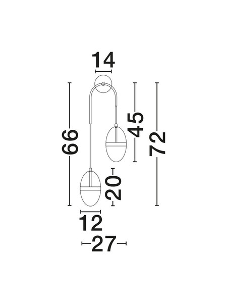 Nova Luce LED Wandleuchte Egna 24W warmweiss 3000K Cognac Gold Opal Glas Metall 76x27cm 9009283