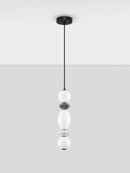 Nova Luce LED Pendelleuchte Pallina dimmbar 14W warmweiss 3000K Mehrfarbig Glas Metall Ø12cm 9009302