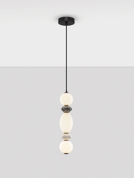 Nova Luce LED Pendelleuchte Pallina dimmbar 14W warmweiss 3000K Mehrfarbig Glas Metall Ø12cm 9009302