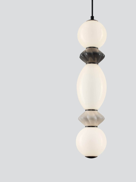 Nova Luce LED Pendelleuchte Pallina dimmbar 14W warmweiss 3000K Mehrfarbig Glas Metall Ø12cm 9009302