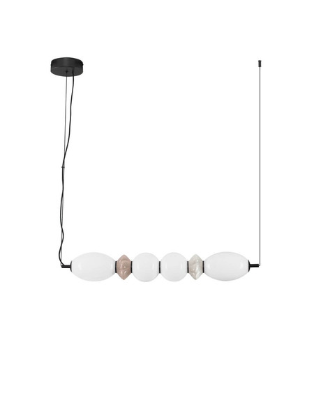 Nova Luce LED Pendelleuchte Pallina dimmbar 28W warmweiss 3000K Mehrfarbig Glas Metall Ø82cm 9009303