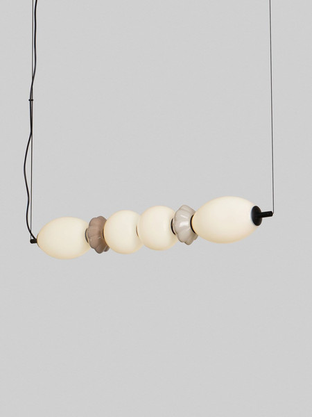 Nova Luce LED Pendelleuchte Pallina dimmbar 28W warmweiss 3000K Mehrfarbig Glas Metall Ø82cm 9009303
