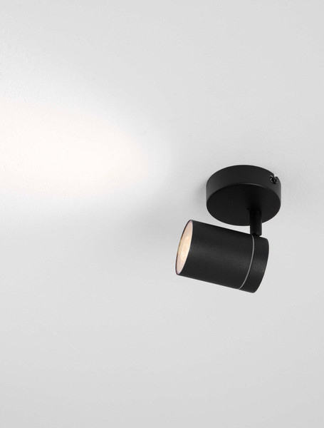 Nova Luce Deckenleuchte Alma GU10 IP44 Schwarz Aluminium Ø8cm 9011313