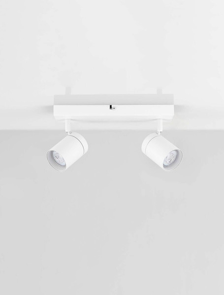 Nova Luce Deckenleuchte Alma 2-flammig 2xGU10 IP44 Weiß Aluminium 37x13cm 9011316