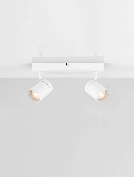 Nova Luce Deckenleuchte Alma 2-flammig 2xGU10 IP44 Weiß Aluminium 37x13cm 9011316