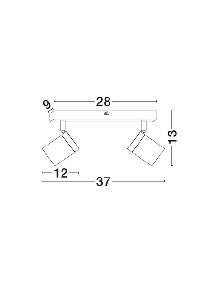 Nova Luce Deckenleuchte Alma 2-flammig 2xGU10 IP44 Weiß Aluminium 37x13cm 9011316