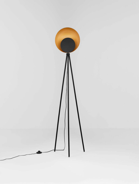 Nova Luce LED Stehleuchte Kitro 12W warmweiss 3000K Schwarz Gold Metall 151cm 9011320