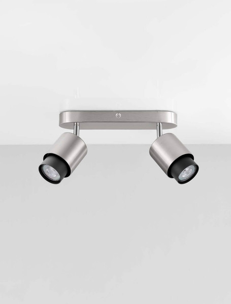 Nova Luce Deckenstrahler Ison schwenkbar 2-flammig 2xGU10 Nickel Metall 40x17cm 9011327