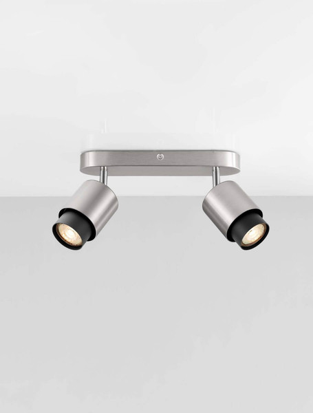 Nova Luce Deckenstrahler Ison schwenkbar 2-flammig 2xGU10 Nickel Metall 40x17cm 9011327