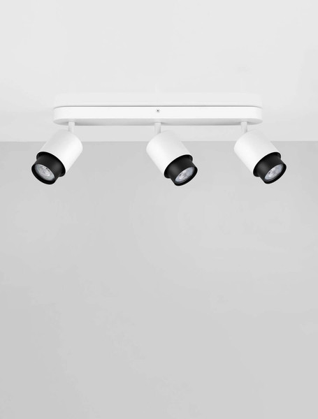 Nova Luce Deckenstrahler Ison schwenkbar 3-flammig 3xGU10 Weiß Metall 48x17cm 9011328