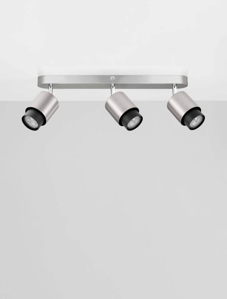 Nova Luce Deckenstrahler Ison schwenkbar 3-flammig 3xGU10 Nickel Metall 48x17cm 9011329