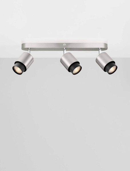 Nova Luce Deckenstrahler Ison schwenkbar 3-flammig 3xGU10 Nickel Metall 48x17cm 9011329