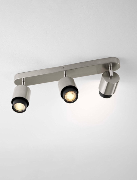 Nova Luce Deckenstrahler Ison schwenkbar 3-flammig 3xGU10 Nickel Metall 48x17cm 9011329