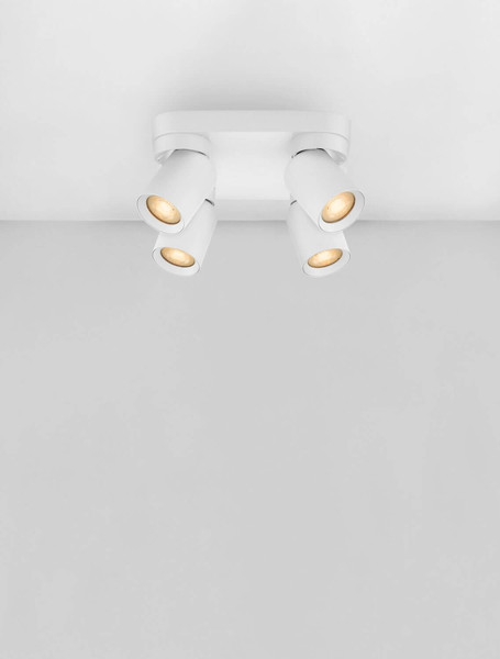 Nova Luce Deckenstrahler Amecy schwenkbar 4-flammig 4xGU10 Weiß Aluminium 22x22cm 9011345