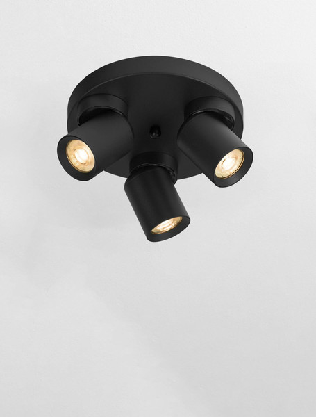 Nova Luce Deckenstrahler Amecy schwenkbar 3-flammig 3xGU10 Schwarz Aluminium Ø22cm 9011348