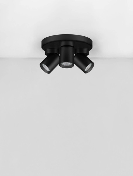 Nova Luce Deckenstrahler Amecy schwenkbar 3-flammig 3xGU10 Schwarz Aluminium Ø22cm 9011348
