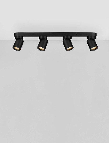 Nova Luce Deckenstrahler Amecy schwenkbar 4-flammig 4xGU10 Schwarz Aluminium 60x12,5cm 9011350
