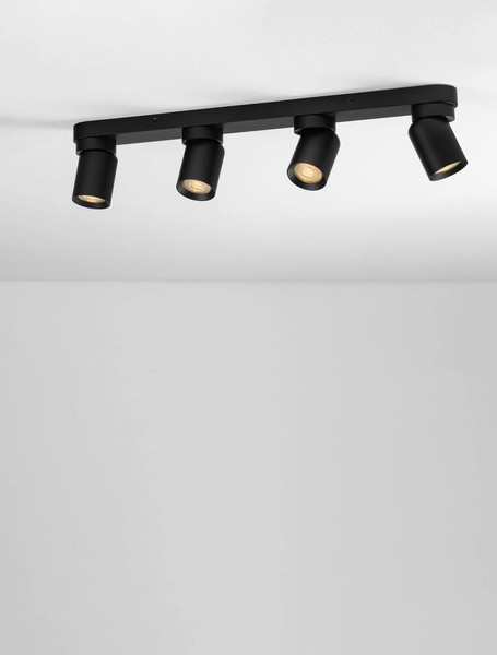 Nova Luce Deckenstrahler Amecy schwenkbar 4-flammig 4xGU10 Schwarz Aluminium 60x12,5cm 9011350