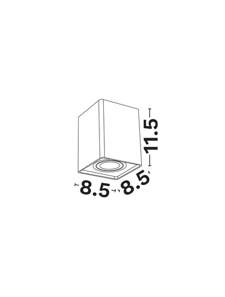 Nova Luce Deckenleuchte Monique schwenkbar GU10 Schwarz Aluminium 10x8,5cm 9011352