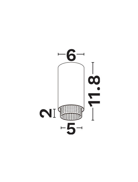 Nova Luce Deckenleuchte Nessi GU10 Schwarz Aluminium Ø6cm 9011400