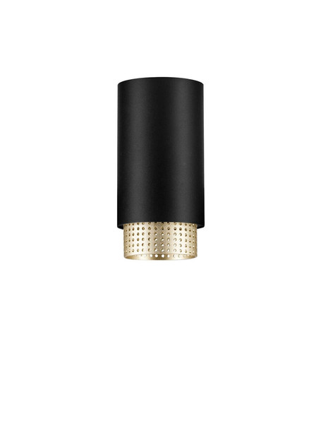 Nova Luce Deckenleuchte Nessi GU10 Schwarz Gold Aluminium Ø6x12cm 9011401