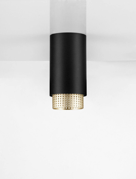 Nova Luce Deckenleuchte Nessi GU10 Schwarz Gold Aluminium Ø6x12cm 9011401