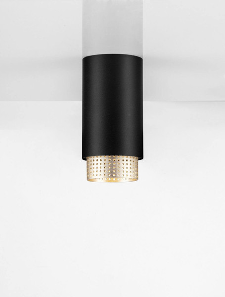Nova Luce Deckenleuchte Nessi GU10 Schwarz Gold Aluminium Ø6x12cm 9011401