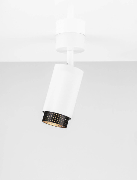 Nova Luce Deckenleuchte Nessi schwenkbar GU10 Weiß Schwarz Aluminium Ø6cm 9011402