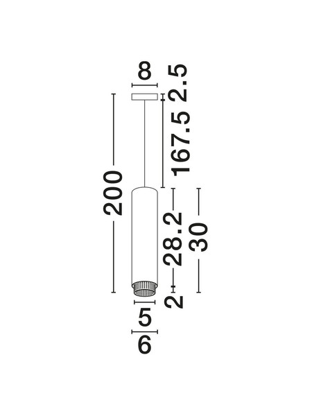 Nova Luce Pendelleuchte Nessi GU10 Weiß Schwarz Aluminium Ø6cm 9011406