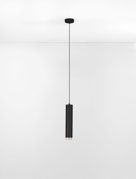 Nova Luce Pendelleuchte Nessi GU10 Schwarz Gold Aluminium Ø6cm 9011407