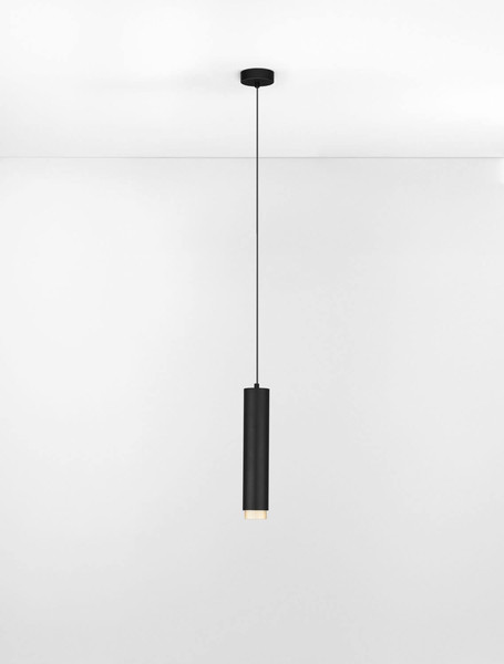 Nova Luce Pendelleuchte Nessi GU10 Schwarz Gold Aluminium Ø6cm 9011407