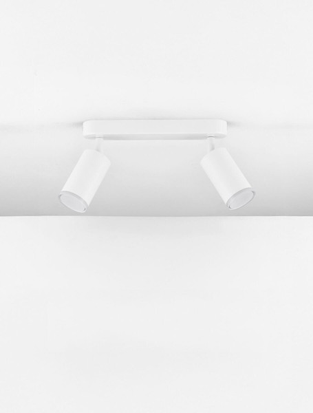 Nova Luce Deckenleuchte Mao 2-flammig 2xGU10 IP44 Weiß Aluminium Ø5,5cm 9011417