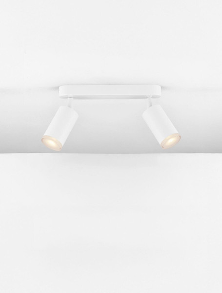 Nova Luce Deckenleuchte Mao 2-flammig 2xGU10 IP44 Weiß Aluminium Ø5,5cm 9011417